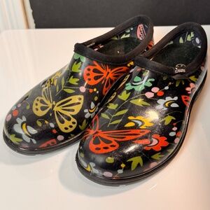 Sloggers "Butterfly" Rain Gardening Clogs Shoes, Size 6